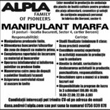Manipulant marfuri productie cartier Berceni